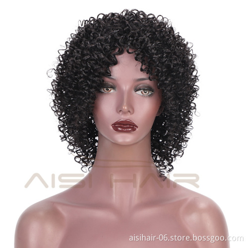 Aisi Hair Malaysian Human Hair Afro Curly Short Wigs Natural Black Machine Made Kinky Curly Human Hair Wigs